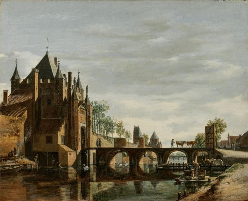 De grote houtpoort te Haarlem as a canvas print