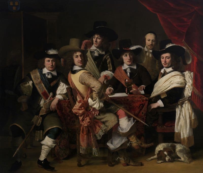 De krijgsraad der Goudse schutterij onder leiding van kolonel Govert Suijs as a canvas print