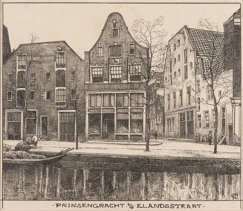 De Prinsengracht te Amsterdam, bij de Elandsstraat (20th century) as a canvas print