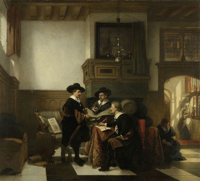 De staalmeesters van de Leidse Saaihal as a canvas print