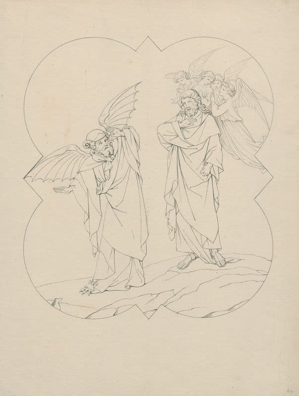 De verzoeking van Christus: bas-reliëf as a canvas print