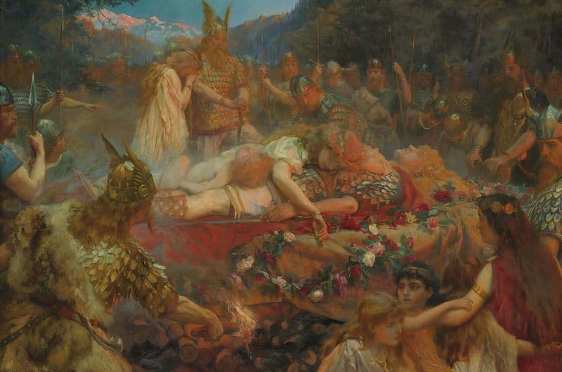 Death Of A Viking Warrior as a canvas print