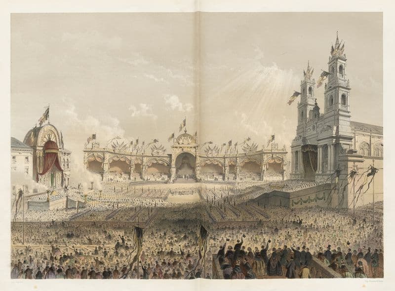 Décoration et cérémonie de la Place de la Société Civile as a canvas print
