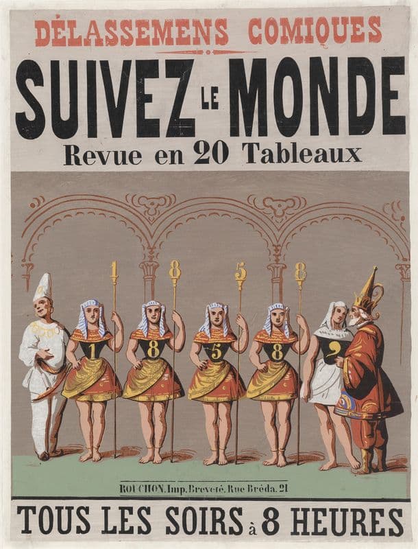 Délassemens-Comiques Suivez le monde! Revue en 20 tableaux as a canvas print