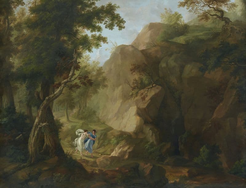 Delphic Muses Approaching the Corycian Cave on Mount Parnassus, Greece as a canvas print