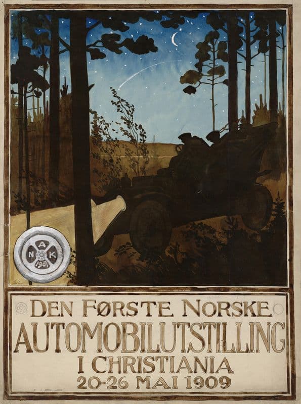 Den første norske Automobilutstilling i Christiania 20.-26. Mai 1909 as a canvas print