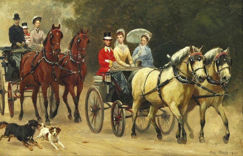 Den kongelige familie på køretur as a canvas print