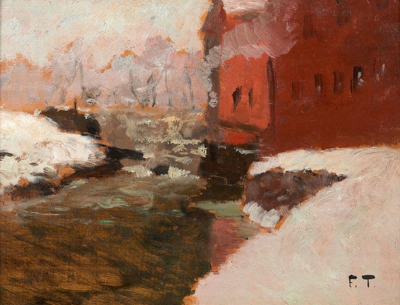 Den røde Fabrik (l’usine rouge) as a canvas print