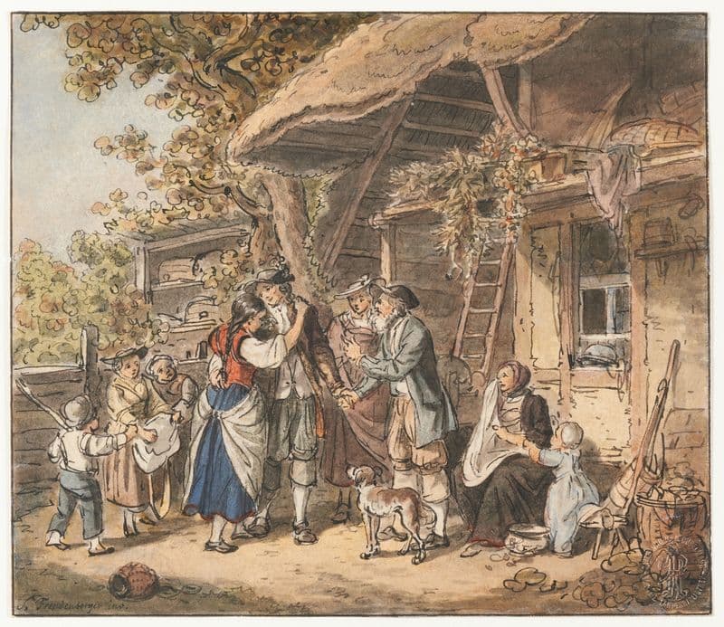 Départ du Soldat Suisse as a canvas print