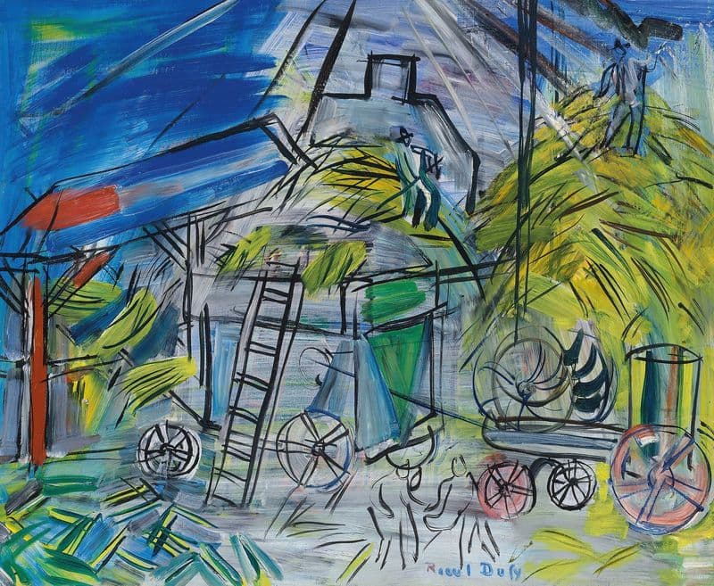 Dépiquage au ciel orageux as a canvas print
