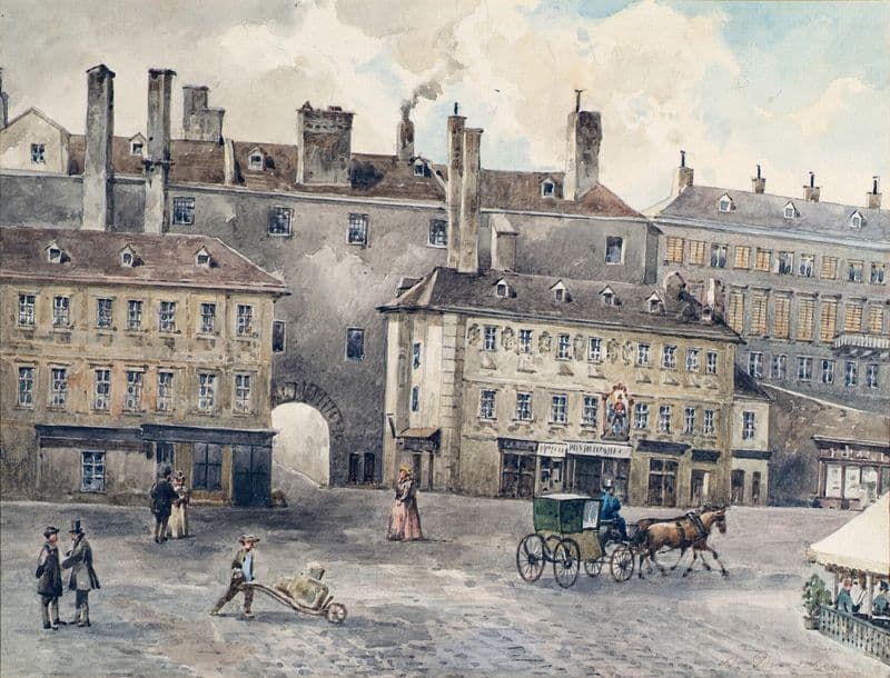 Der Albertinaplatz mit dem Andreas Hofer-Haus in Wien as a canvas print