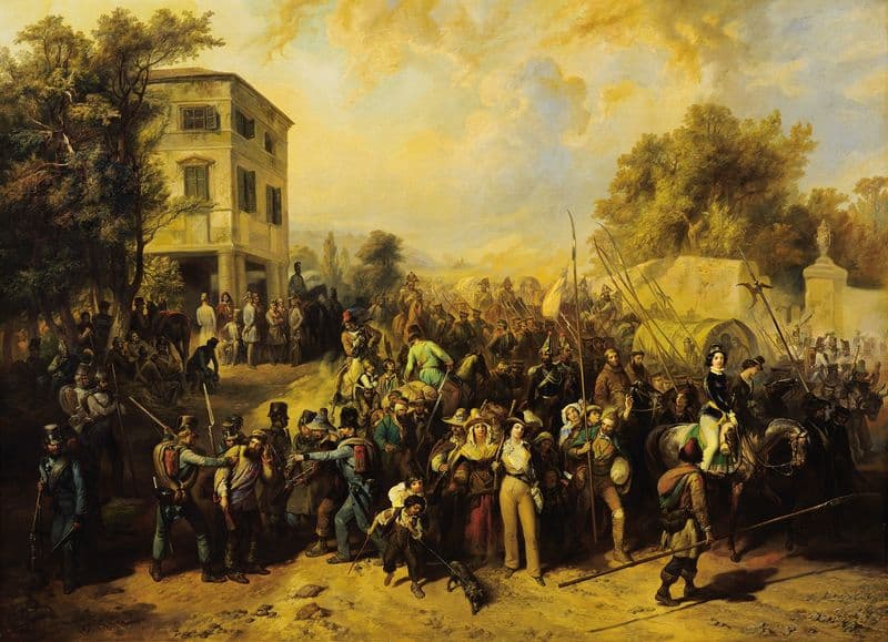 Der Auszug der Römer aus Vicenza as a canvas print