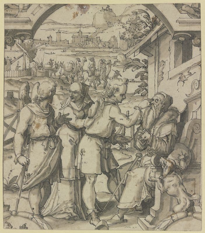 Der heimgekehrte Tobias heilt seinen blinden Vater as a canvas print