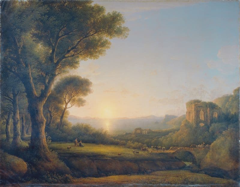 Der Meerbusen von Baiae bei Sonnenuntergang as a canvas print