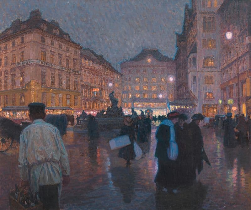 Der Neue Markt am Abend as a canvas print