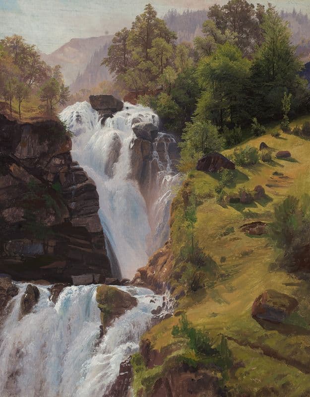 Der Reichenbachfall bei Meiringen (ca 1837) as a canvas print