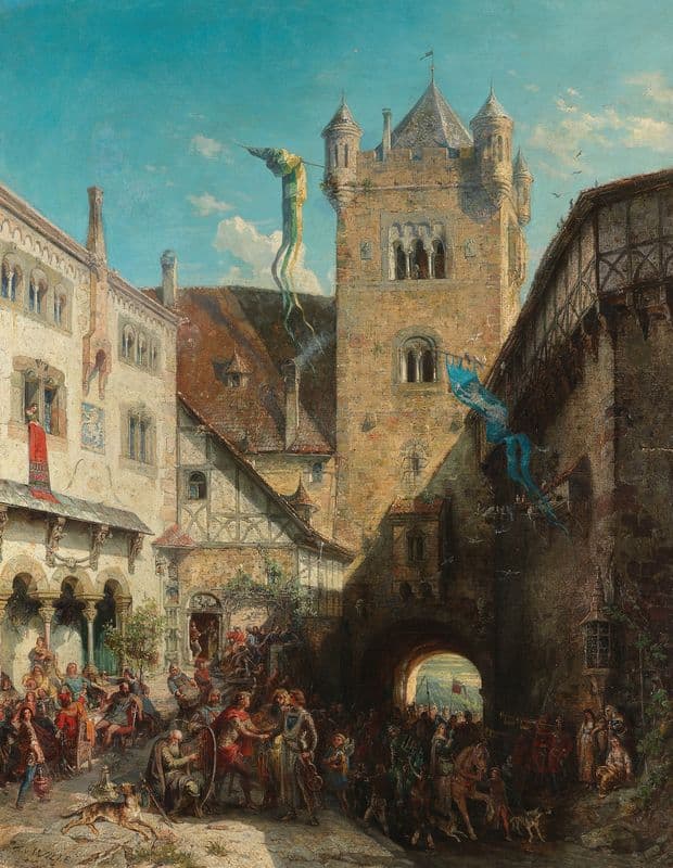 Der Sängerstreit auf der Wartburg as a canvas print