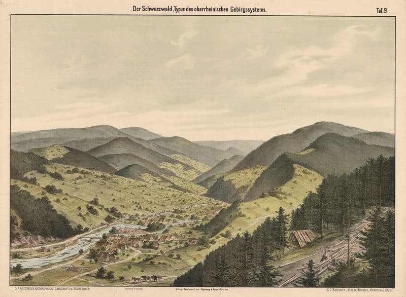 Der Schwarzwald, Typus des ober-rheinischen Gebirgssystems as a canvas print