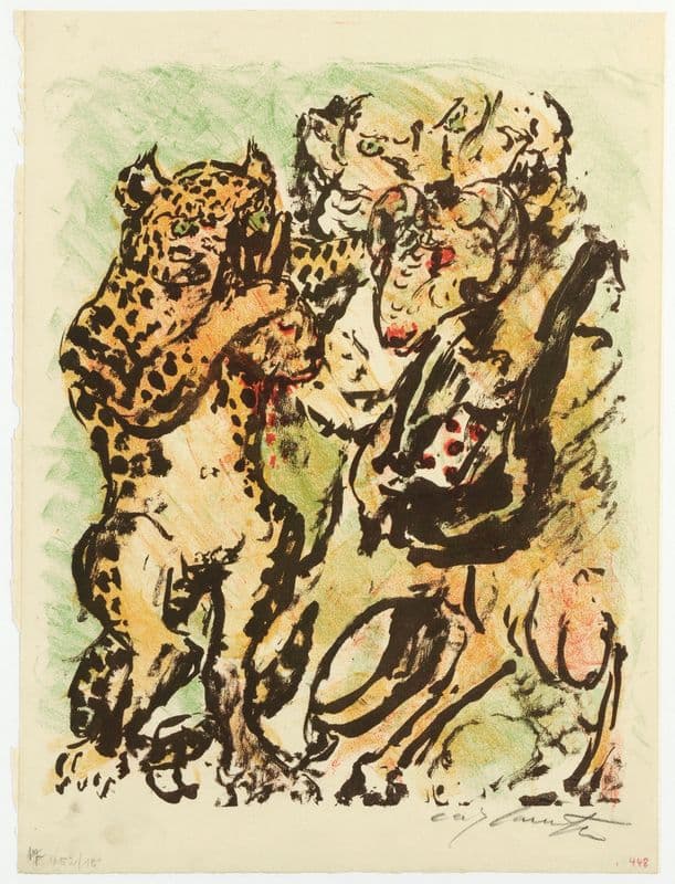 Der Widder Bokert Und Der Kater Hinze Holen Vor König Nobel Den Kopf Des Ermordeten Hasen Lampe Aus Dem Sack as a canvas print