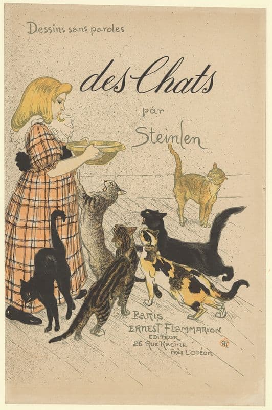 Des chats par Steinlen cover-1898 as a canvas print