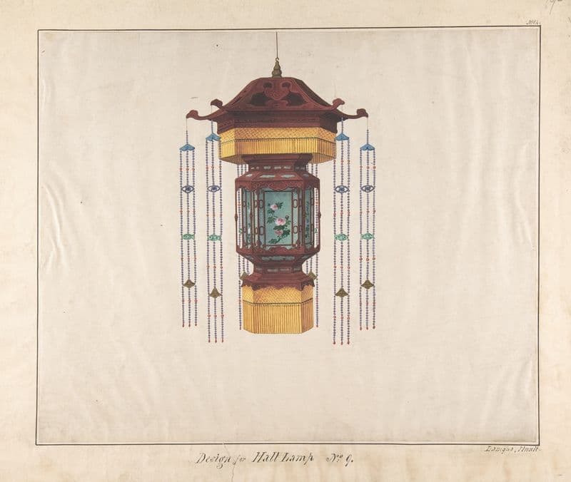 Design for Hall Lamp No.9 (ca. 1845) as a canvas print