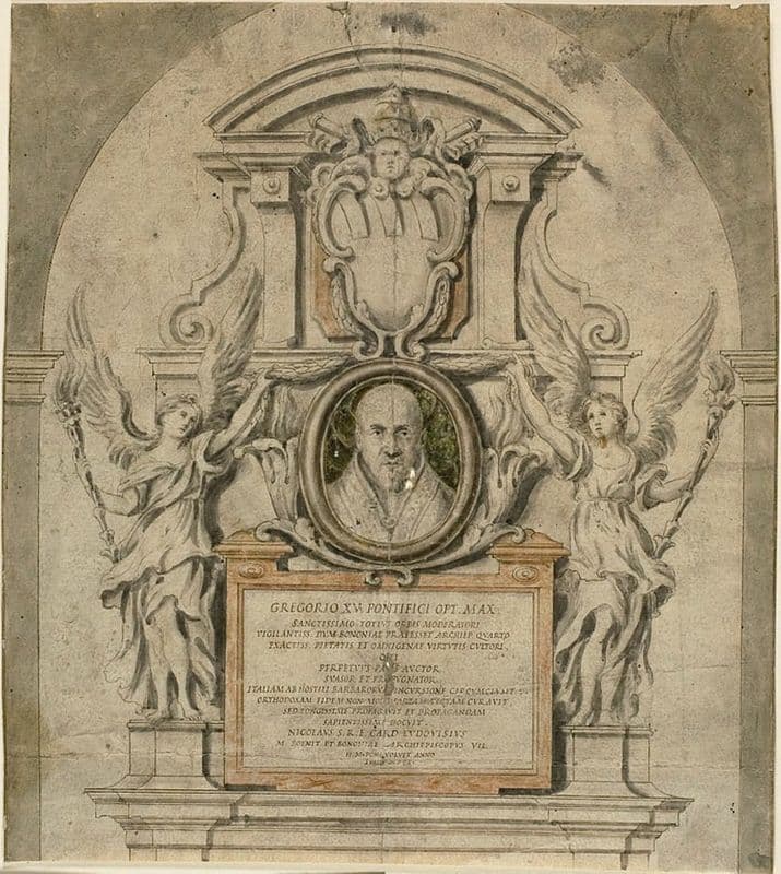 Design for Memorial to Pope Gregory XV as a canvas print