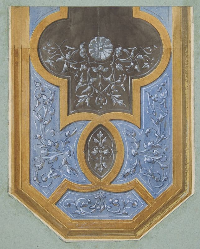 Design for the decoration of a ceiling with rinceaux (1830–97) as a canvas print