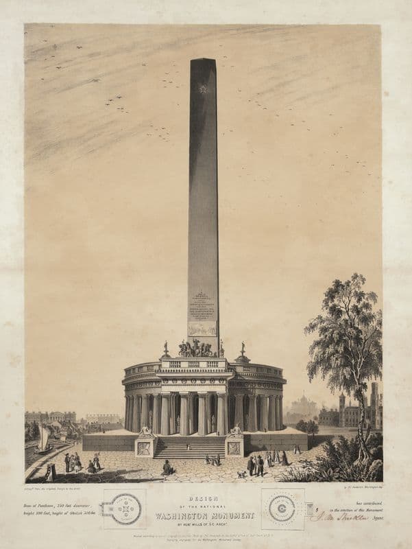 Design of the original Washington Monument as a canvas print