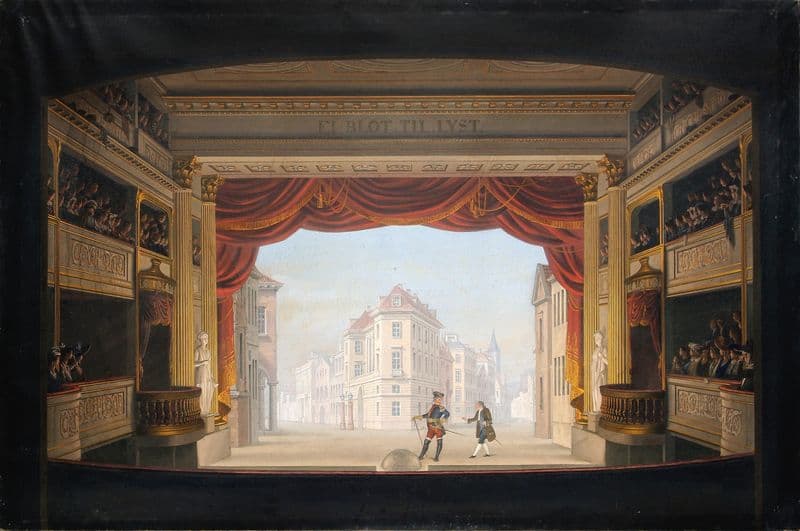 Det indvendige af Det kgl. teater under fremstillingen af Jacob v. Thyboe (1820 – 1830) as a canvas print