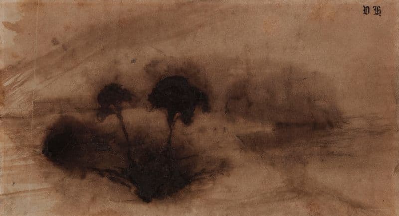 Deux arbres dans îlot as a canvas print