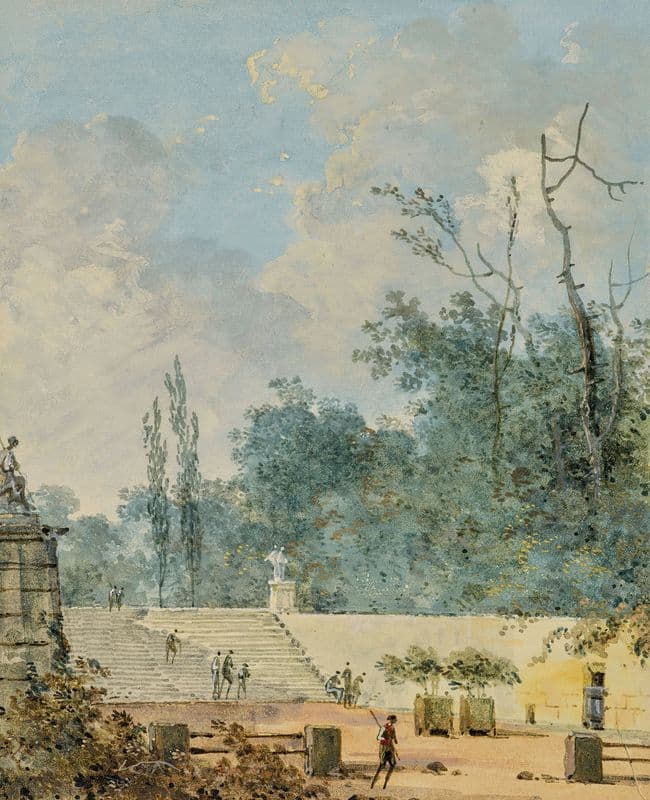 Deux vues du parc de Saint-Cloud as a canvas print