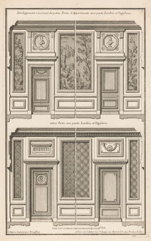 Développement concernant des petites Portes d’Appartements avec partie Lambris et Tapiβerie as a canvas print