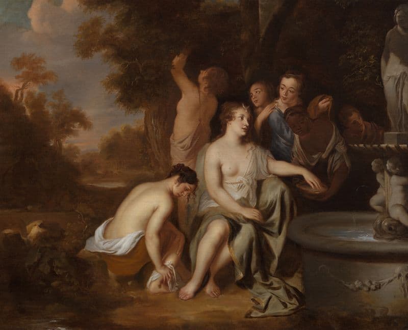Diana and her Nymphs at a Fountain (ca. 1648) as a canvas print