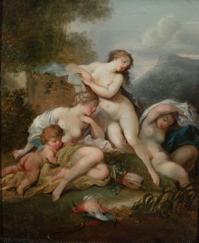 Diana and nymphs (Bath of Diana) as a canvas print