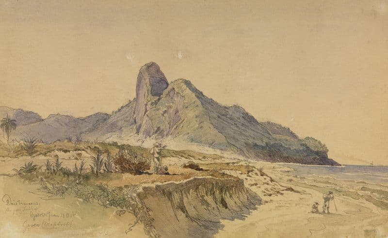 Die Berge ‘Dois Irmaons’ am Meer as a canvas print