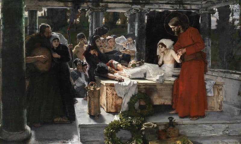 Die Erweckung der Tochter des Jairus as a canvas print