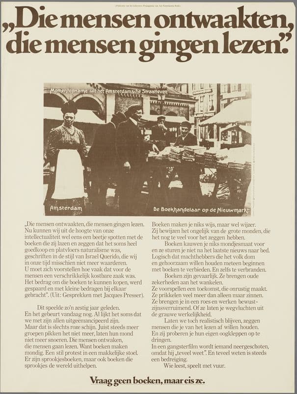 ‘Die mensen ontwaakten, die mensen gingen lezen.’ as a canvas print