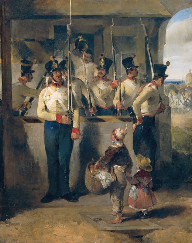 Die Schildwache, in das Gewehr rufend (‘Gewehr heraus!’) as a canvas print