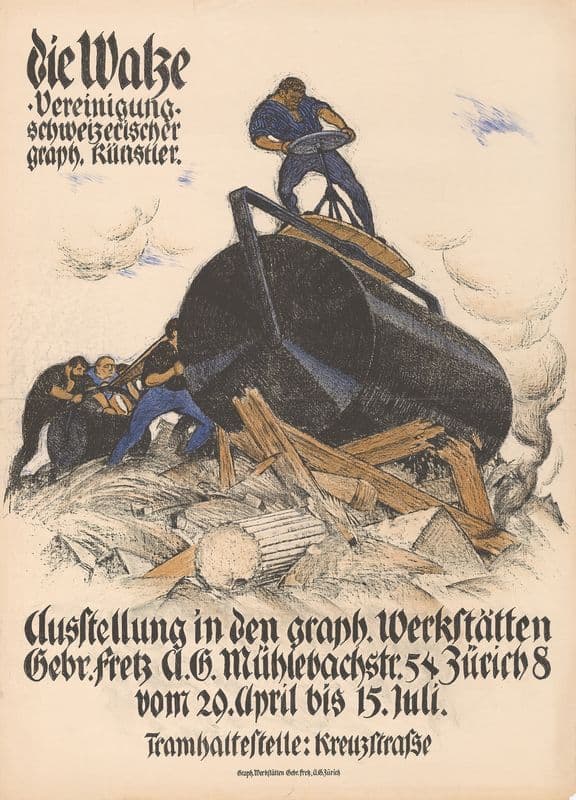 Die Walze – Vereinigung schweizerischer graph. Künstler as a canvas print
