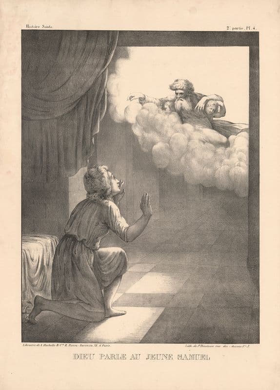 Dieu parle au jeune Samuel. as a canvas print