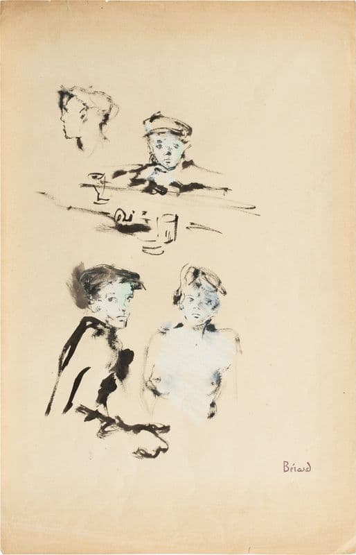 Differents studies for portraits (1940's) as a canvas print