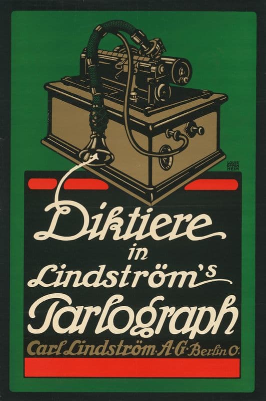 Diktiere in Lindström’s Parlograph Carl Lindström AG Berlin as a canvas print