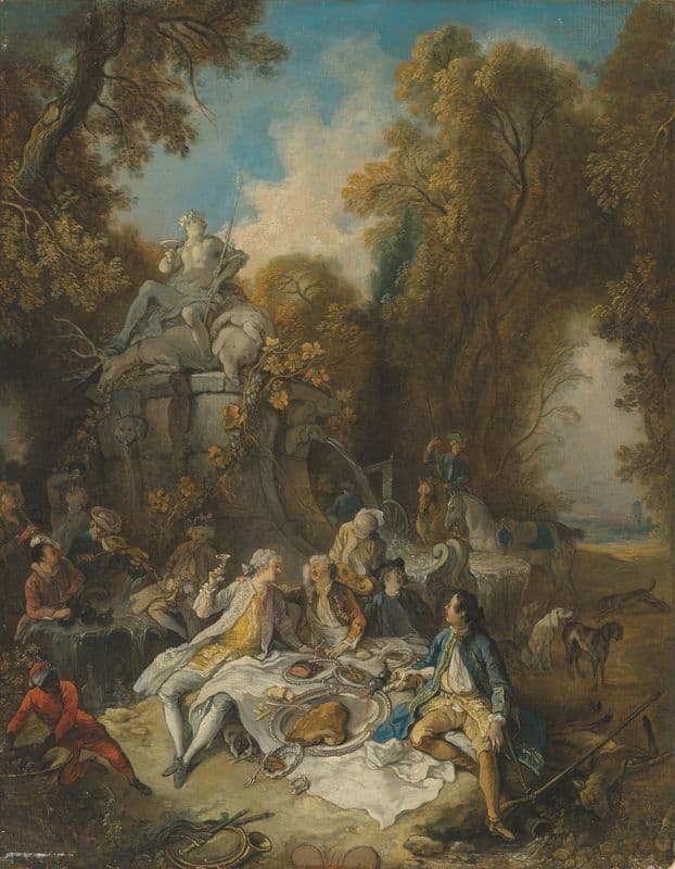 Dinner after the hunt as a canvas print
