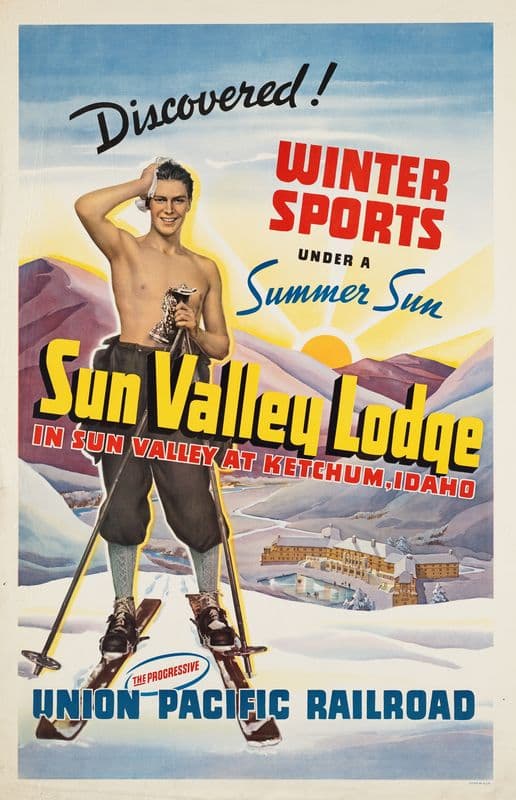 Discovered! Winter sports under a summer sun. Sun Valley Lodge in Sun Valley, at Ketchum, Idaho as a canvas print