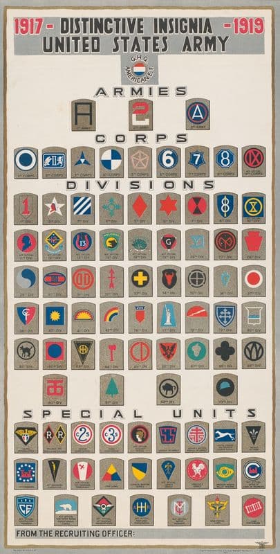Distinctive insignia, United States Army, 1917-1919 as a canvas print