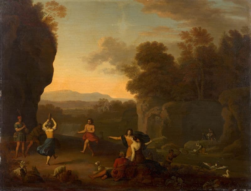 Divertissement au bord de la rivière as a canvas print