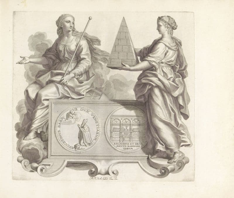 Doge Agostino Barbarigo knielend voor Christus (1673-1743) as a canvas print