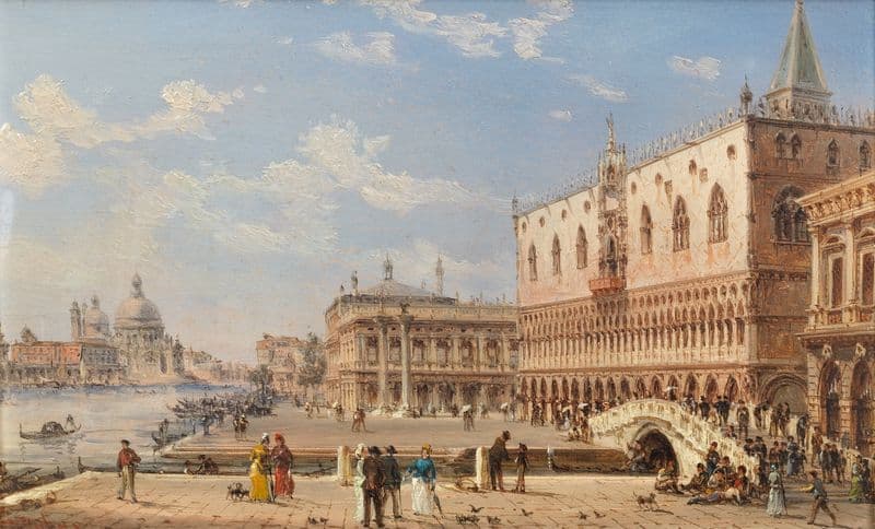 Doge’s Palace with the Ponte della Paglia as a canvas print