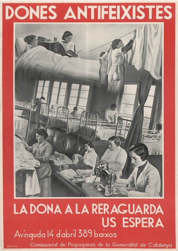 Dones antifeixistes. La dona a la reraguarda. US Espera as a canvas print