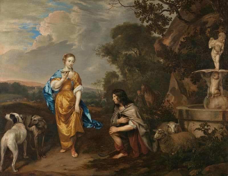 Double portrait of a young couple as Granida and Daiphilo (c. 1640 - c. 1670) as a canvas print